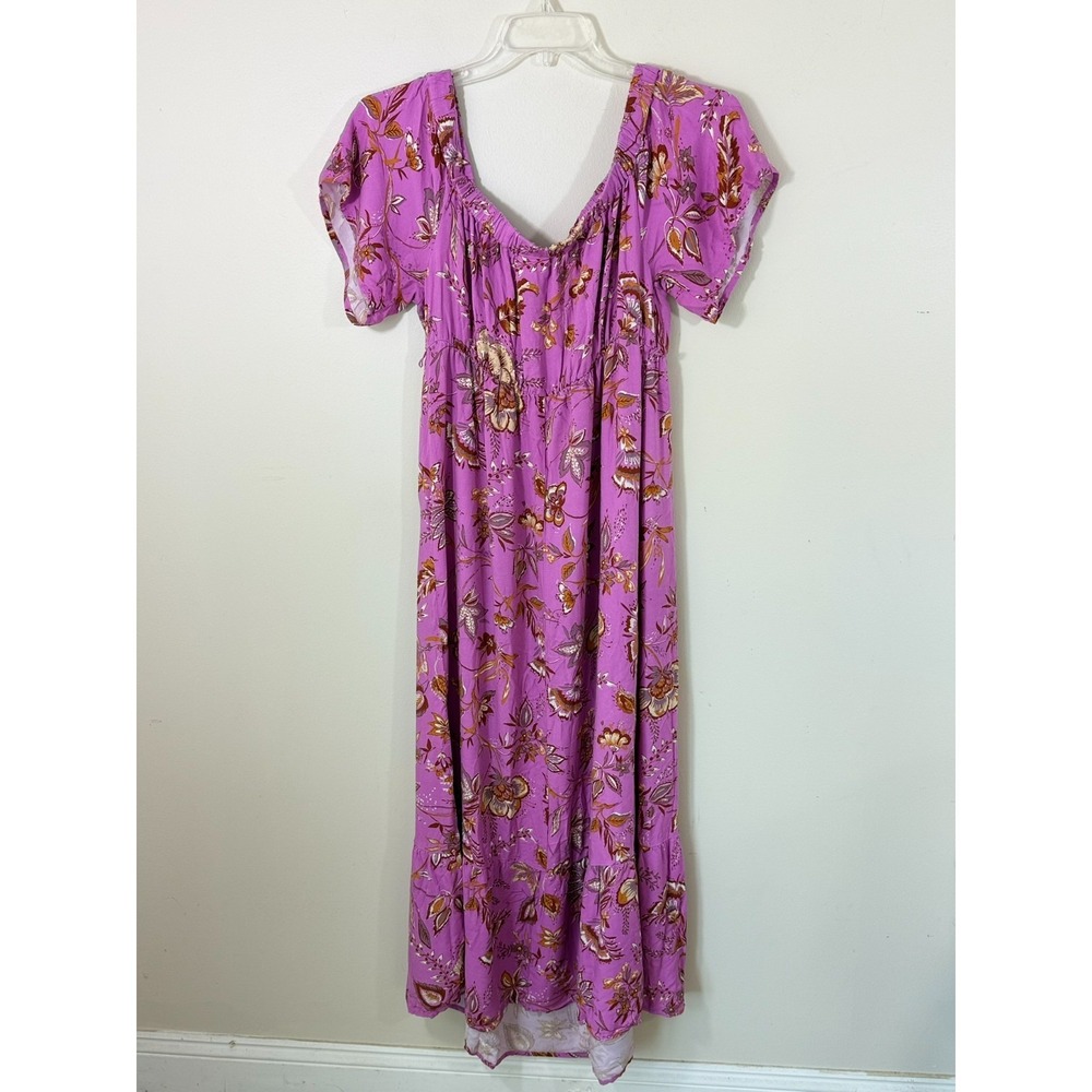 Isabel Maternity by Ingrid & Isabel Dress Women's XL Purple Floral Rayon Cottage